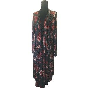 LuLaRoe Wm's Open FrontDuster Cardigan Aztec Tribal Print ‎ XL Cozy Lagenlook